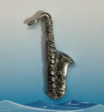 Saxophon Silber Zinn Pin