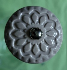 Möbelknopf 2 Stück Keramik Dekor "Perle" rund Türknauf Schrankgriff Schublade