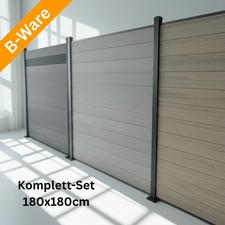 WPC Sichtschutz Zaun Garten Sichtschutzzaun Gartenzaun Komplettset 180x180 Zäune