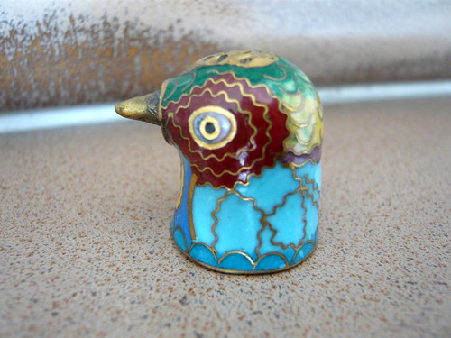 Cloisonne fingerhut vogel - cloisonne,