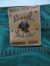 Diesel Saddle Jeans Hose W 32 /L 33 Grün ! Kupfer Sattel, Made in Italy ! KULT !