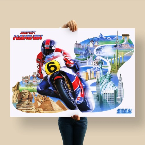 Super hang poster sega - hang-on,