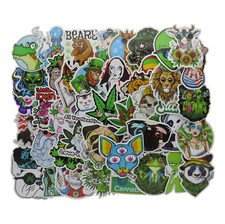 Vinyl Aufkleber Set Stickerpack Psychedelic Cannabis Trippy Sticker 50 Stück