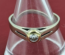 Art Deko Bicolor Ring ca. 0,20 Carat Brillant 14K / 0,585 WG / GG