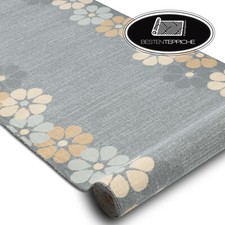 Modernen Preiswert Antirutsch Läufer "MARGARETKA" Blumen grau Breite 57-133 cm 