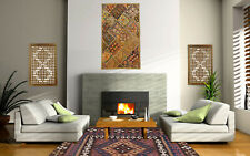 88x54cm Vintage Bohemian orient Patchwork Teppich Wandbehang Bedcover Kutch 21/3