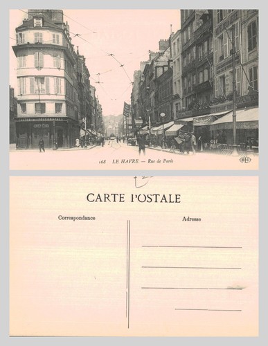 Alte postkarte havre rue - postkarte,