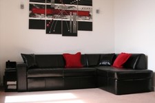 Glanz Echtleder Ecksofa mit Schlaffunktion Leder Eckcouch 100% Echt Leder Sofa