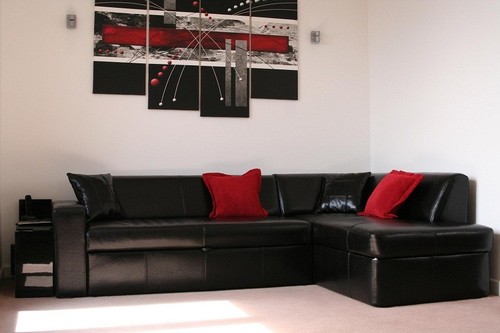 Glanz echtleder ecksofa mit - echtleder,