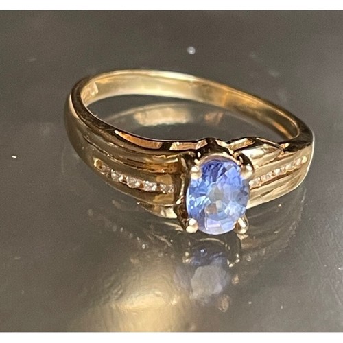 14k gelbgold ring tansanit - gelbgold, und