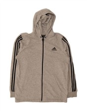 Adidas Herren Zip Hoodie Pullover Large Grau Baumwolle CD09