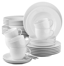 Seltmann Rondo Kombiservice 30tlg. Service Porzellan weiß 30-teilig