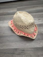 Kinder Sonnenschutz Strohhut H&M 110-116 Pinke Kordel