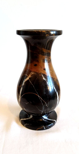 Schwarze portoro marmorvase
