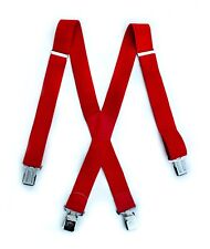 Breite Damen Herren Hosenträger rot Clipse extra stark für Körpergröße bis 190cm