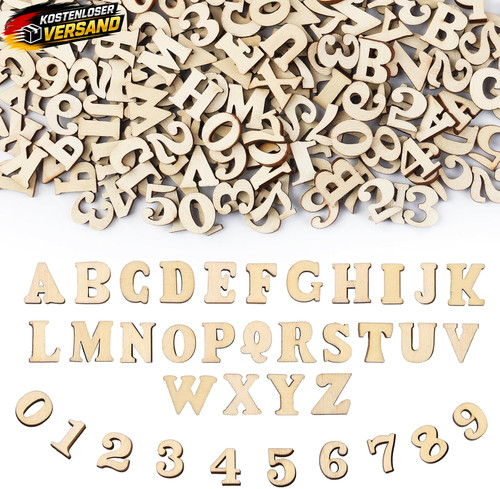 Holzbuchstaben und zahlen set - und,