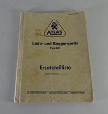Teilekatalog / Ersatzteilliste Atlas Lade- & Baggergerät 601 "Bauernlader" '1958