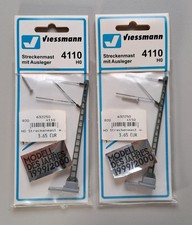 2x Viessmann H0 4110 Streckenmast mit Ausleger - in OVP