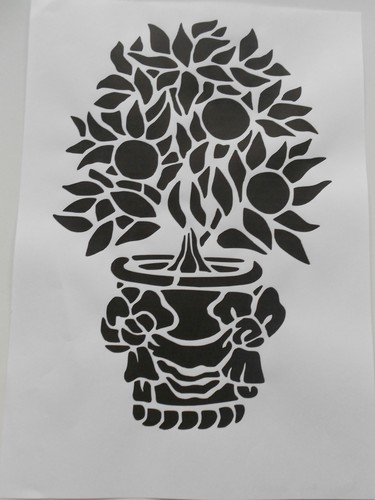 Schablone baum mit früchten - schablone,