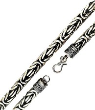 Schwere Königskette 10mm Vierkant Halskette 925 Sterling 56cm Silber Kette (12)