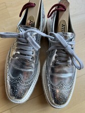 Prada Schnürer Plateau Kult Schuhe budapester Schnürschuhe Rechnung 35-36 Silber