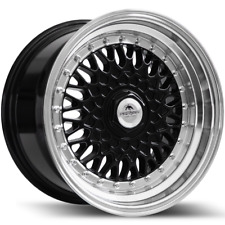 4X 15 Zoll MALM BBS RS Style Felgen SCHWARZ 7J ET25 4X100 für VW HONDA Toyota...