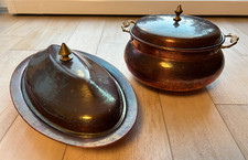 Kupfertopf und Kupferschale