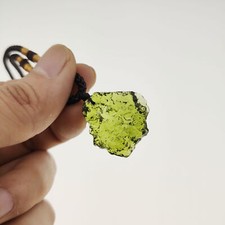 Halskette Kette Moldavite Tektit Meteorit Anhänger Edelstein Unikat pendant
