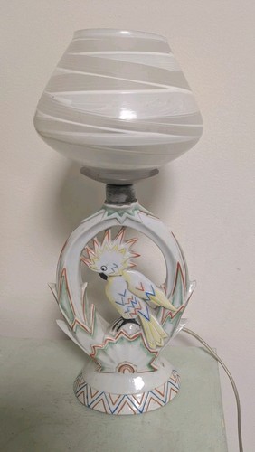 Art deko tischlampe kakadu - deko,
