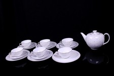 Kaestner Saxonia Porzellan bunte Punkte Kaffee Tee Mokka Service 6 Personen Gold