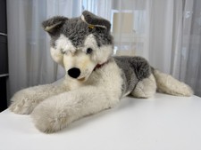 Steiff Tier 104947 Hund Husky liegend 60 cm. Top Zustand   