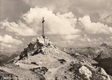 Ansichtskarte Oberstdorf Allgäu Nebelhorn Gipfelkreuz Luftpost