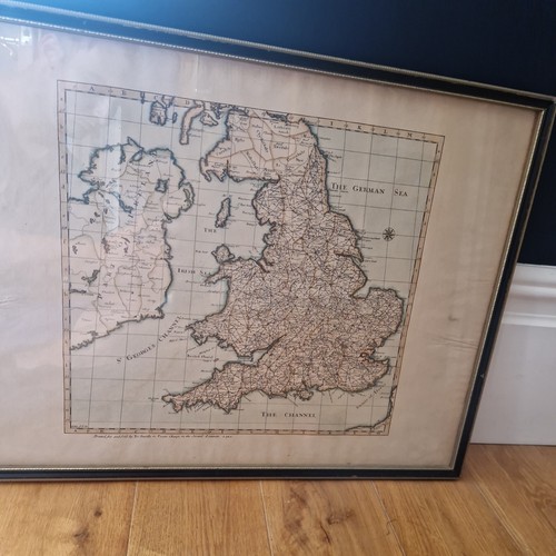 Antike karte von england und - karte,