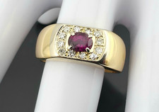 Ring Gold 585 mit Rubin und Diamanten *14 k Gelbgold Diamantring