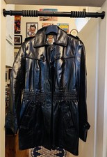 Ledermantel Damen Schwarz 38