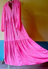 Vero Moda Maxikleid pink beige Blusenkleid Allover-Druck Casual-Look Gr:S