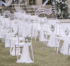 20x Tülltücher Hochzeit Eventdeko Wedding Weiß Dekoration