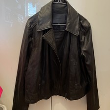 massimo dutti Lederjacke schwarz L-XL 40-42-44 Top Zustand!