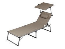 LIVARNO home Alu-Dreibeinliege »Houston«, mit Sonnendach, taupe - B-Ware