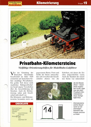 Privatbahn-Kilometersteine