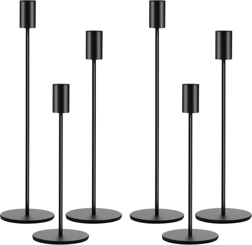 6er set kerzenständer - kerzenständer, schwarz
