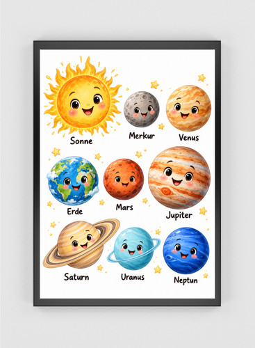 Sonnensystem lernposter - sonnensystem,