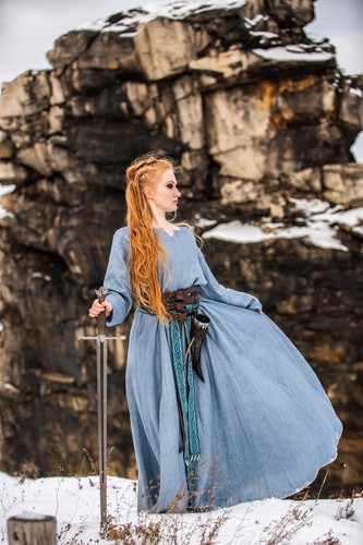 Wikinger kleid 100 leinen - kleid, 100%