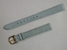 echt Leder Uhrenarmband Grau mit Naht 12mm vergoldete Schließe 7920