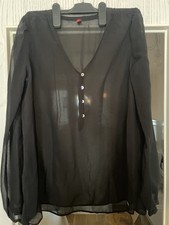 Transparente Bluse langarm