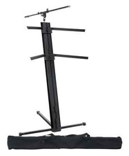 Doppel Keyboardständer mit 120cm Gesamthöhe inkl. Mikrostativ, Tragetasche