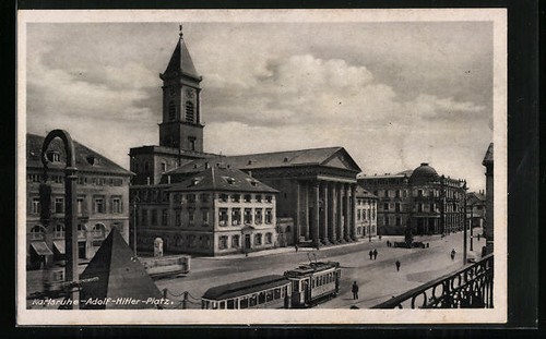 Ansichtskarte karlsruhe platz - ansichtskarte, karlsruhe,