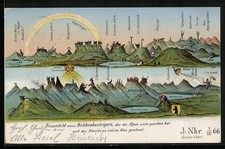 Ansichtskarte Belchen, Alpenpanorama mit Regenbogen, Berggesichter 