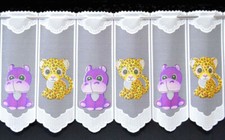  Scheibengardine in 4 Breiten Kindergardine Leopard Hippo Kinderzimmer Gardine