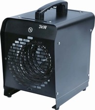 Industrieheizer 3kW Elektro Heizgerät 230V Überhitzungsschutz schwarz